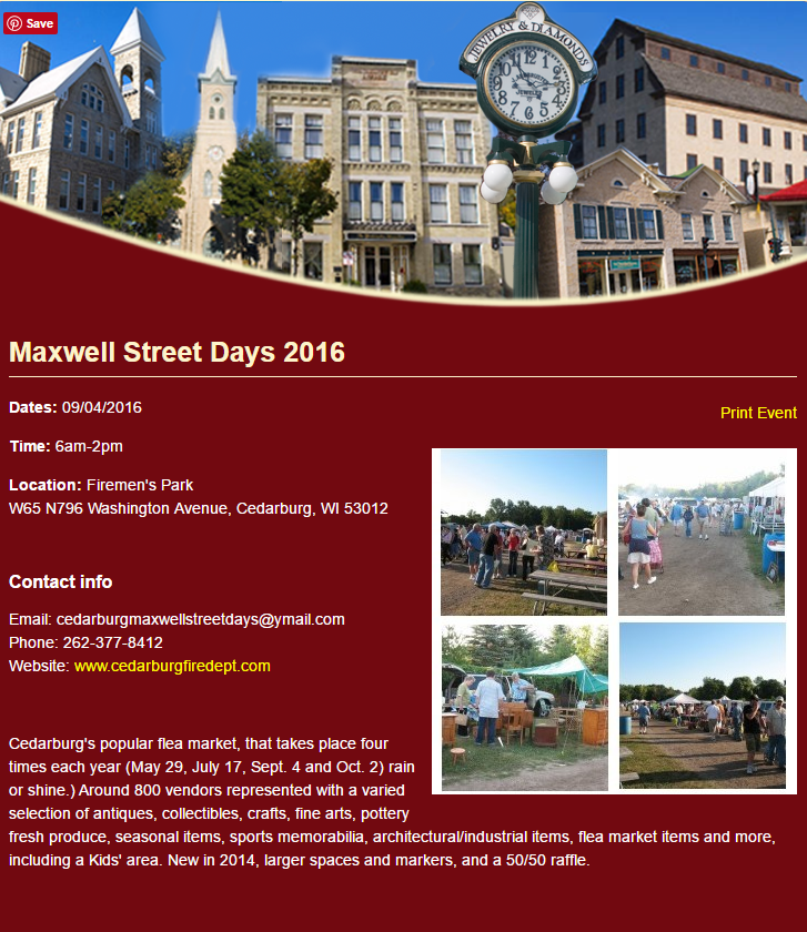 Cedarburg_Maxwell_Street_Days Discover Wisconsin Antiques 2020