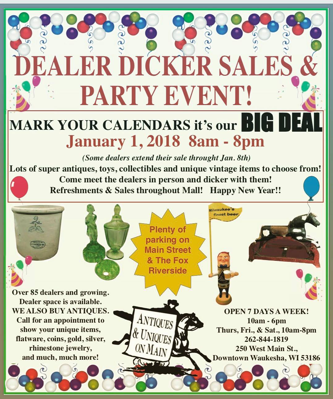 Dealer Dicker Day Waukesha Antiques & Uniques on Main