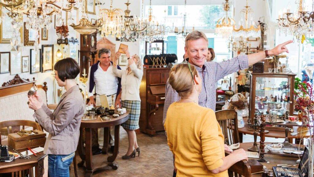 People Shopping in an Antique Shop