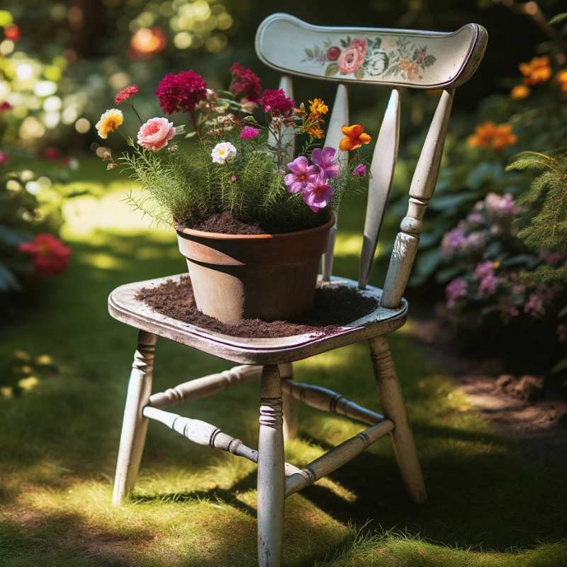 Repurposed Chair Planter