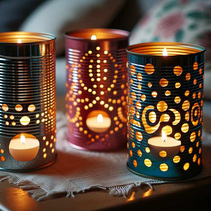Repurposed Tin Can Lanterns