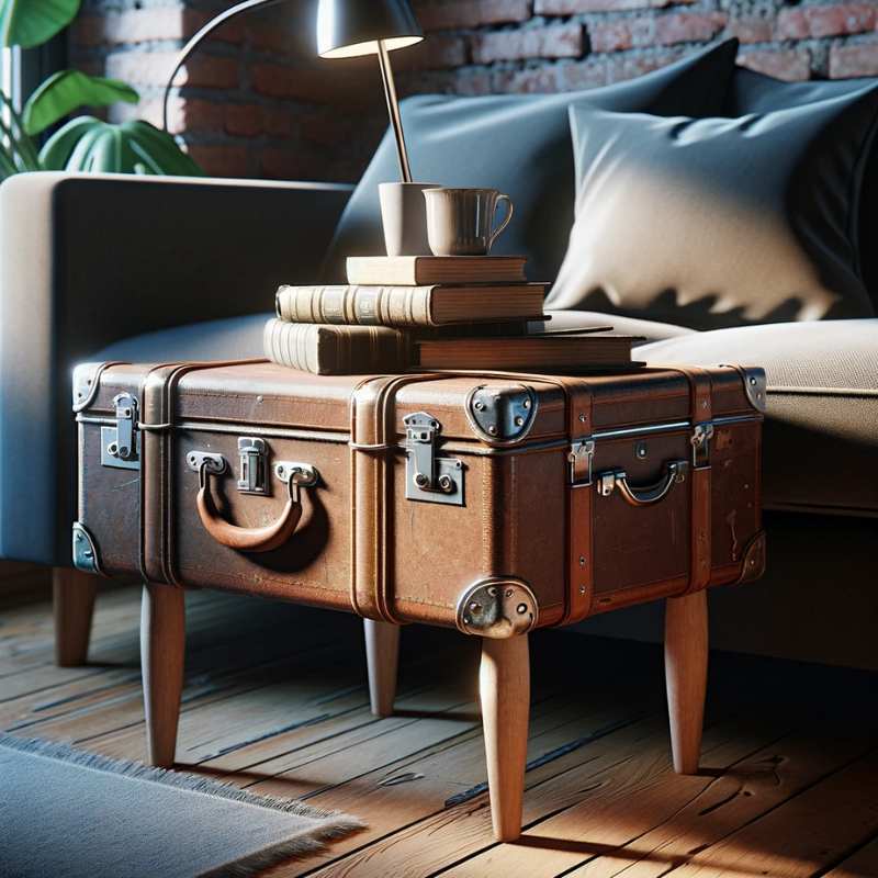 Repurposed Suitcase Side Table