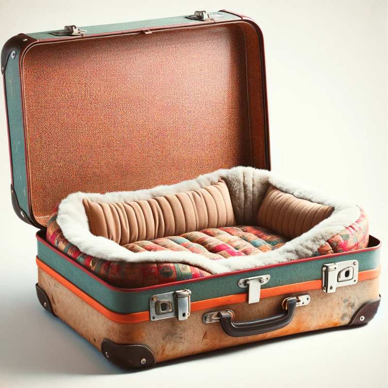 Vintage Suitcase Pet Bed
