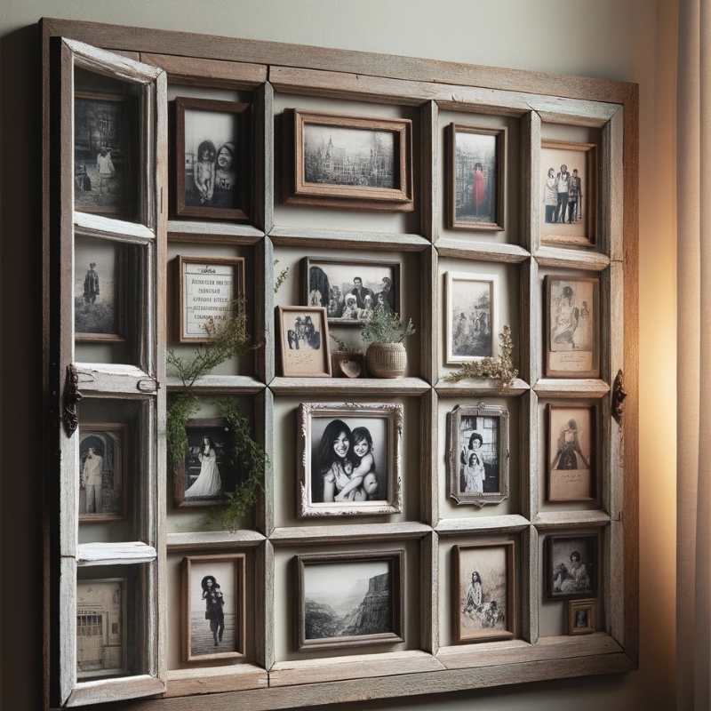 Upcycling flea market finds Old Window Photo Frame