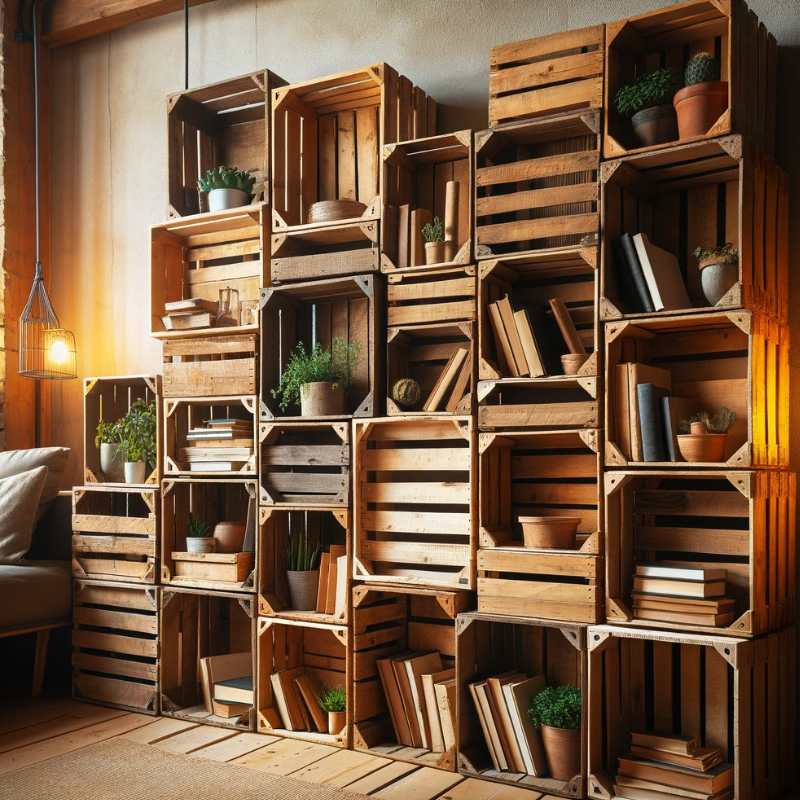 Repurpose Crate Bookshelf